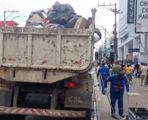 Prefeitura inicia operação emergencial de limpeza no centro da cidade